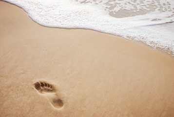 traces de pas sur le sable