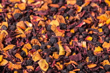 texture of dry floral berry tea