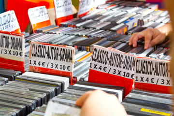 Musikplattenvielfalt auf dem Flomarkt