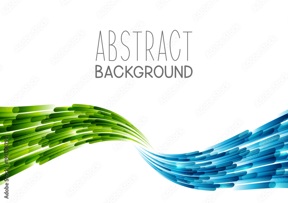 Wall mural abstract background with blue and green wave