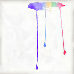 Wolke als Aquarell mit bunten Regentropfen