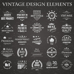 Premium quality labels set. Vintage design elements. Retro style