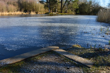 Snow smattered Winter Pond