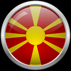 Macedonian flag glass button vector illustration