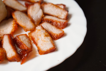charcoal-boiled pork neck,Grill pork (Thai style food)
