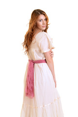 isolated redhead vintage woman