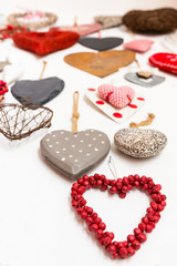 Hearts and garlands on the wall