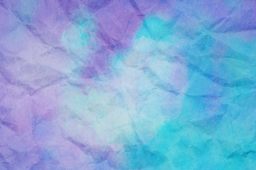 Texture of blue and violet crumpled paper