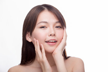 Fototapeta premium High key beauty portrait of Asian girl