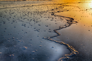 ethiopia africa  the sunset reflex  in the  salt    lake