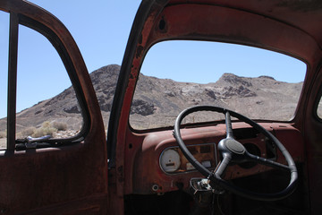 Abandoned car in Death Valley, California