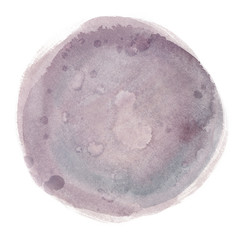 Calm pastel grey circular backdrop painted in watercolor on clean white background