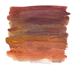 Dark brown to warm golden yellow gradient backdrop painted in watercolor on clean white background