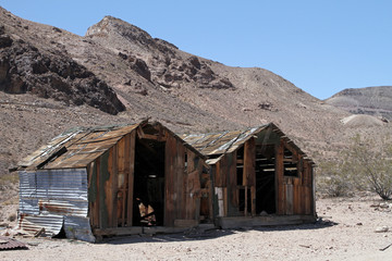 Abandoned huts in a Death Valley Ghost Town