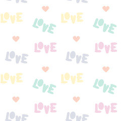 cute colorful love text seamless vector pattern background illustration