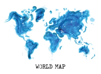 Poster Watercolor painting style of world map ( Ecological concept ) . Vector © stockdevil