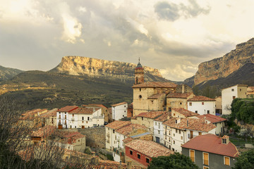 Fototapeta premium Panorama spoanish town in sunset