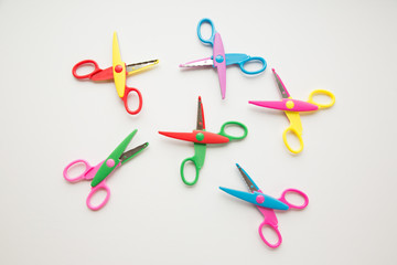 A group of colorful scissors