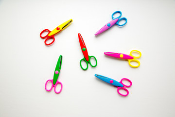 A group of colorful scissors