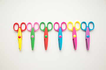 A group of colorful scissors