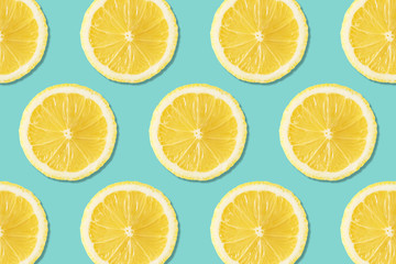 Creative layout made of lemons. Flat lay. Food vegan concept.