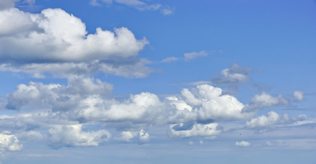 Cumulus clouds in the blue sky