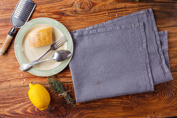 Empty wooden rustic table