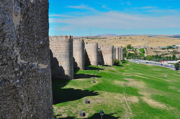 Fototapeta na wymiar Murallas de Avila, Castilla y Leon, España