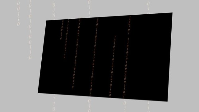 Abstract Binary Digital Code in colors, on black background