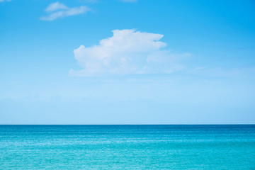 Calm Sea and Blue Sky Background.