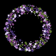 Colorful Stars Confetti, Mystery Sparkling Vector Background. Trendy Glowing Magic Glitter, Lights. Festive Falling Colorful Stars Confetti for Ads, Posters. 
