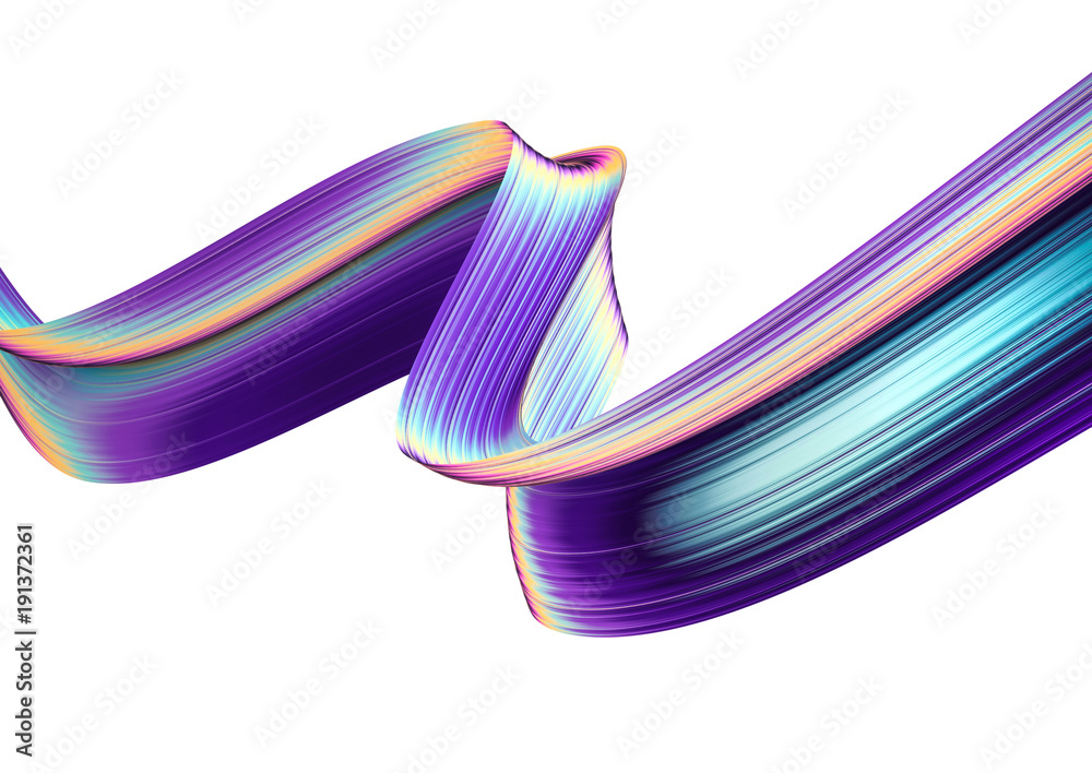 Fototapete 3d render abstract background. colorful twisted shapes in motion. computer generated digital art for