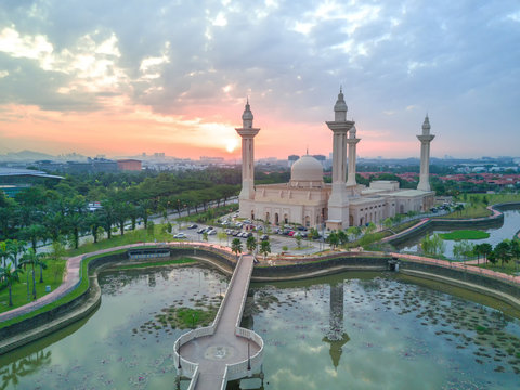 Aerial view of Tengku Ampuan Jemaah Mosque, Shah Alam Malaysia
