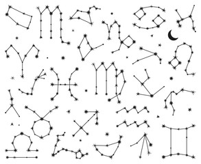 Vector Collection of Zodiac Sign Constellations