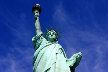 Fototapeta premium The Statue of Liberty on Liberty Island in New York Harbor in New York City, United States