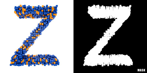 Litera Z 3D sześciany kwadraty klocki piksele © vempireart