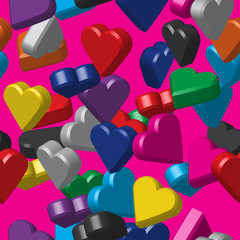 Color Hearts Seamless Pattern