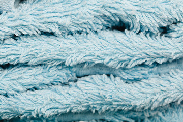 Detailed closeup of blue towel fabric