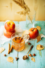 Refreshing drink with lemon and ginger