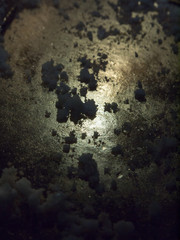 close up black bristles of paint brush pen watercolour