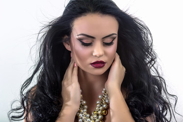 Fototapeta premium Gorgeous brunette woman portrait