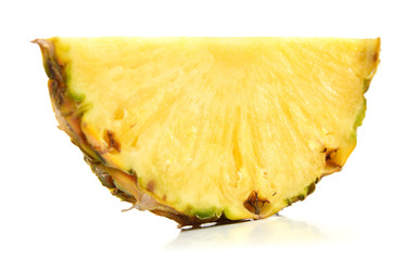 Pineapple fruit slice isolated on white