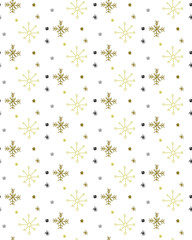 TRENDY WINTER HAND DRAW SEAMLESS VECTOR PATTERN. CHRISTMAS TREE AND SNOW FLAKE SYMBOL ON WHITE BACKGROUND