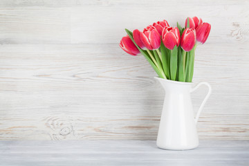 Red tulip flowers bouquet