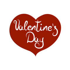 Heart with an inscription Valentines day. Vector illustration