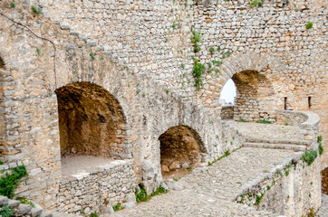 The inner courtyard of Palamidi Castle in Nafplion city, Greece