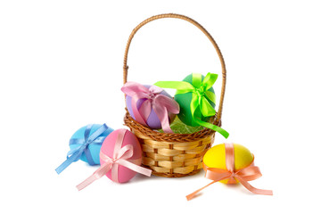 easter eggs isolated on white