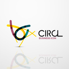 Abstract swirl lines symbol, circle logo icon