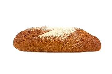 black bread isolated on white background