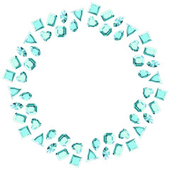 Frame of precious stones. Suitable for use in advertising by jewelry companies